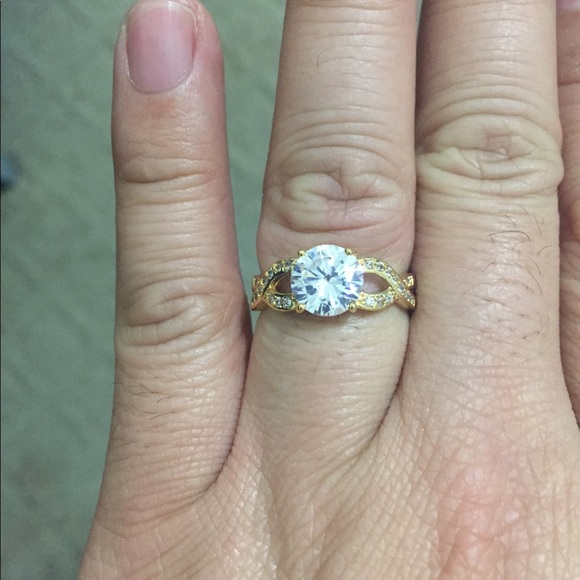 Gold Austrian Crystal Infinity Ring - Picture 4 of 6